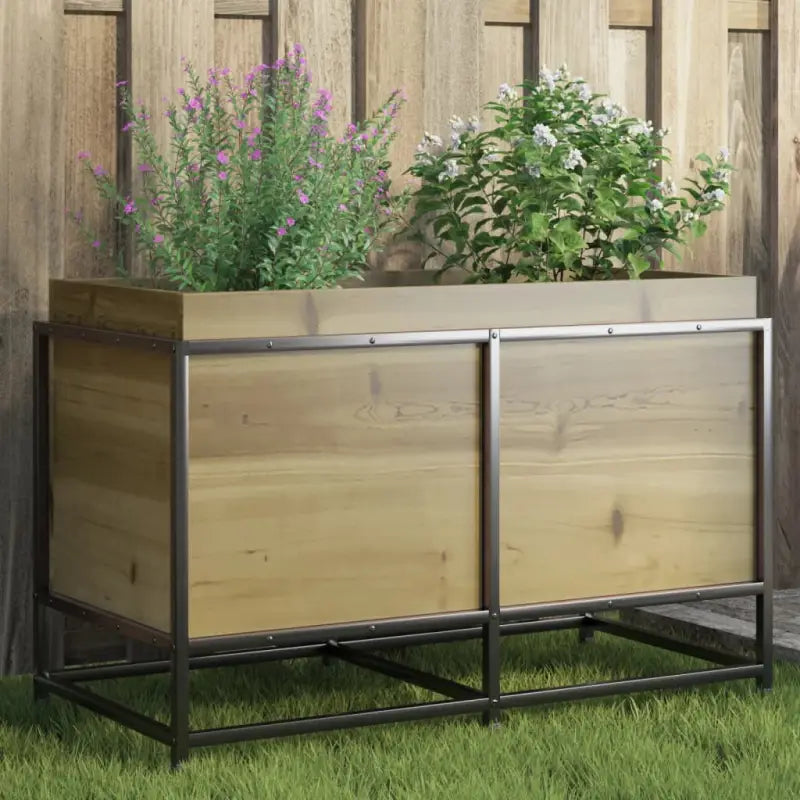 Plantenbak biedt duurzaamheid met massief grenenhout voor tuin of balkon - geïmpregneerd grenenhout / 80 x 40 x 50 cm
