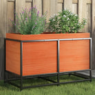 Plantenbak biedt duurzaamheid met massief grenenhout voor tuin of balkon - wasbruin grenenkleurig / 80 x 40 x 50 cm / 1