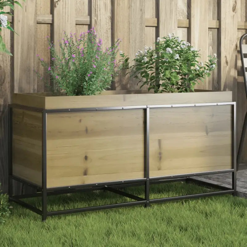 Plantenbak biedt duurzaamheid met massief grenenhout voor tuin of balkon - geïmpregneerd grenenhout / 100 x 40 x 50 cm