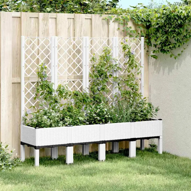 Plantenbak met latwerk voor klimplanten in tuin of op terras - Bloempotten & plantenbakken
