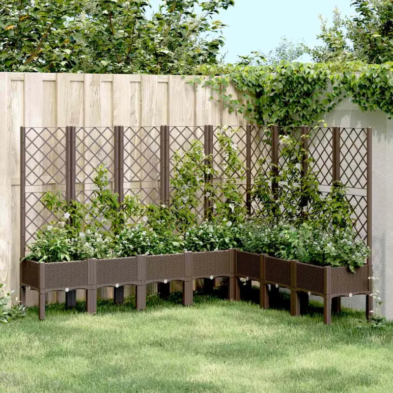 Plantenbak met latwerk voor klimplanten in tuin of op terras - Bruin / 200 x 160 x 142 cm / 1 - Bloempotten &