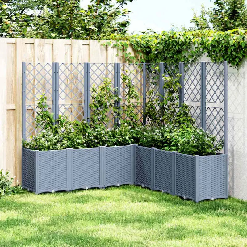 Plantenbak met latwerk voor klimplanten in tuin of terras - Blauwgrijs / 160 x 160 x 140 cm / 1 - Bloempotten &