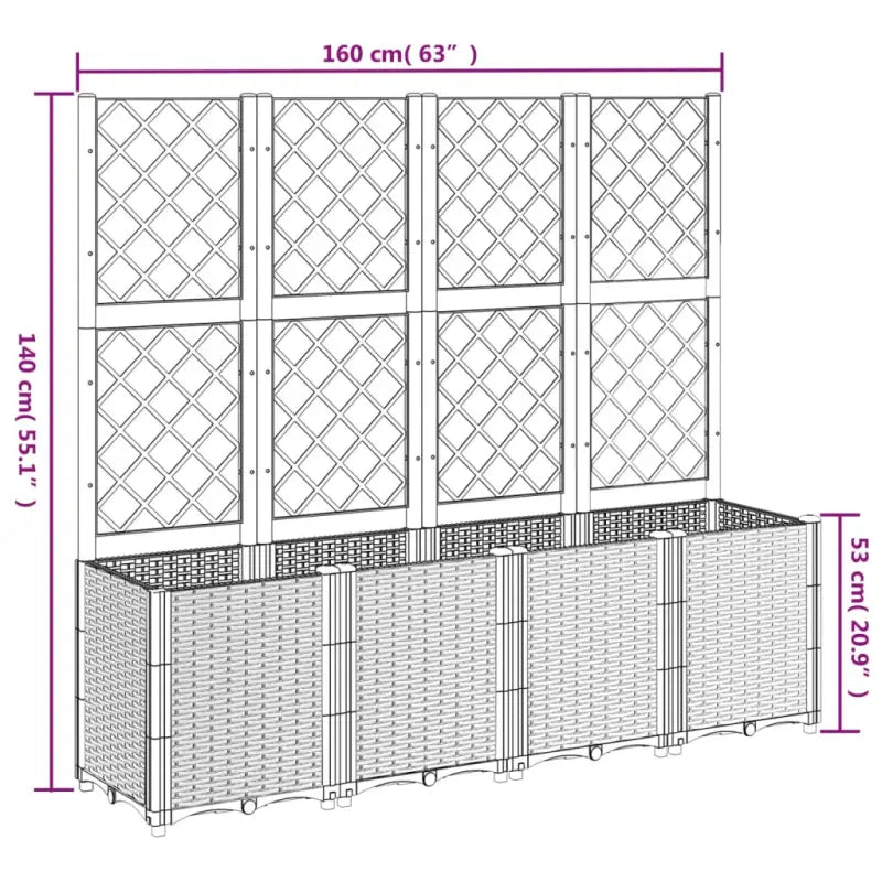 Plantenbak met latwerk voor klimplanten in tuin of terras - Bloempotten & plantenbakken