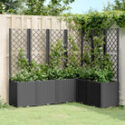Plantenbak met latwerk voor klimplanten in tuin of terras - Zwart / 160 x 120 x 140 cm / 1 - Bloempotten & plantenbakken