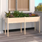 Plantenbak met voering van massief vurenhout voor tuin en terras - Naturel / 161 x 45 x 76 cm / 1 - Bloempotten &