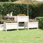 Plantenbak van massief grenenhout voor binnen en buitengebruik - Wit / 178.5 x 44 x 75 cm / 1 - Bloempotten &