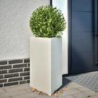 Plantenbak voor je favoriete planten en bloemen voor tuin of balkon - Staal/Wit / 50 x 43 x 75 cm / 2 - Bloempotten &