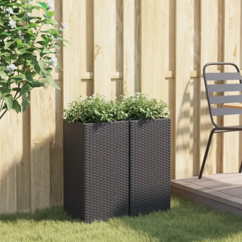 Plantenbakken van poly rattan met nonwoven zak voor buitengebruik - Bloempotten & plantenbakken