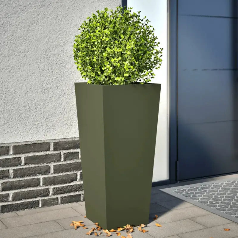Plantenbakken voor je favoriete planten voor tuin en balkon - Staal/Groen / 35 x 35 x 75 cm / 2 - Bloempotten &