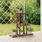 Plantenstandaard met wielen van massief vurenhout voor andere decoratieve spullen - Bruin / 81 x 25 x 75.5 cm / 1