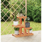 Plantenstandaard met wielen van massief vurenhout voor andere decoratieve spullen - Lichtbruin / 58 x 25 x 51 cm / 1