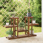 Plantenstandaard met wielen van massief vurenhout voor andere decoratieve spullen - Bruin / 110 x 25 x 73 cm / 1