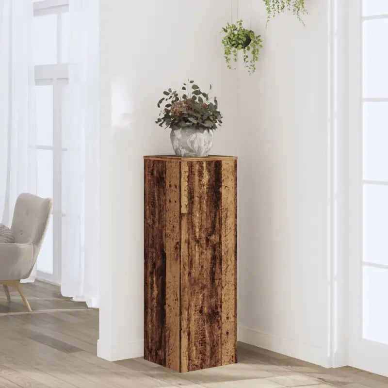 Plantenstandaard van bewerkt hout voor andere decoraties en eenvoudig schoon houden - Oud hout / 1 - Plantenstandaarden