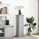 Plantenstandaarden van bewerkt hout in gerookt eiken met opbergruimte - Grijs sonoma / 31 x 30 x 90 cm / 1