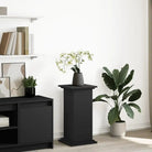 Plantenstandaarden van bewerkt hout in gerookt eiken met opbergruimte - Zwart / 31 x 30 x 60 cm / 1 - Plantenstandaarden