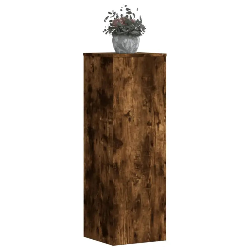 Plantenstandaarden van bewerkt hout voor planten en andere decoraties - Gerookt eiken / 33 x 33 x 100 cm / 2