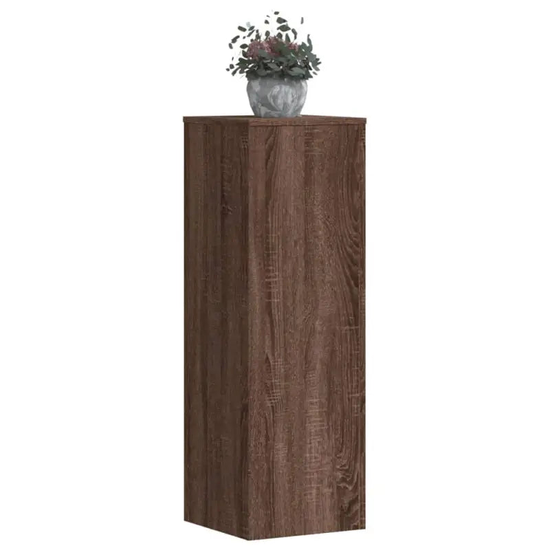 Plantenstandaarden van bewerkt hout voor planten en andere decoraties - bruin eikenkleur / 33 x 33 x 100 cm / 2