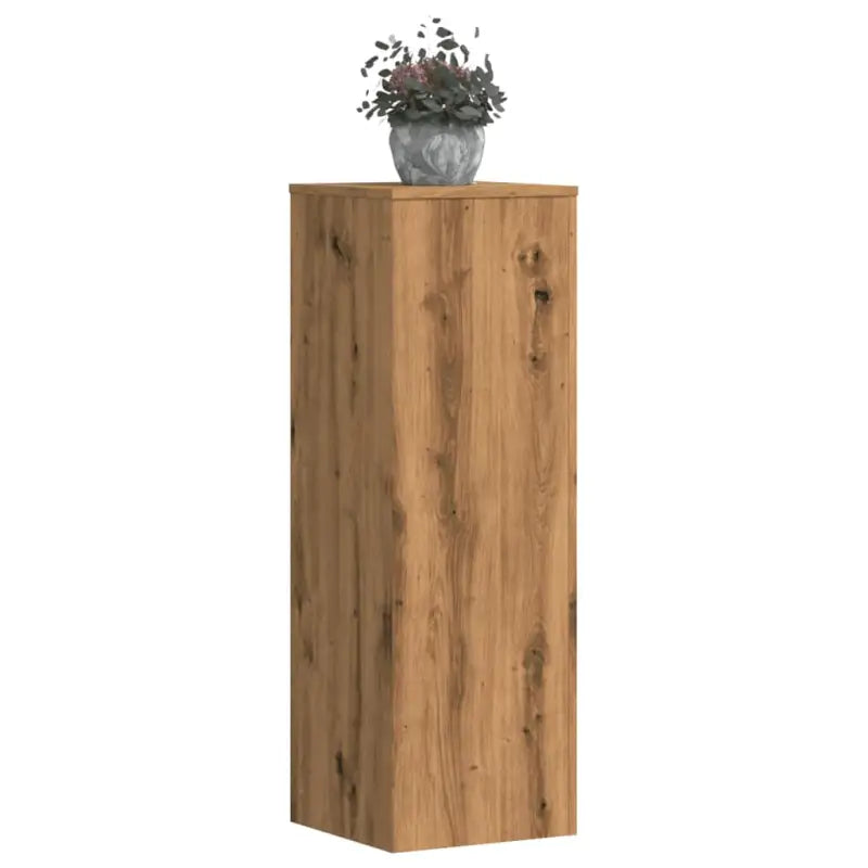 Plantenstandaarden van bewerkt hout voor planten en andere decoraties - Eiken / 33 x 33 x 100 cm / 2