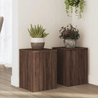 Plantenstandaarden van bewerkt hout voor planten en andere decoraties - bruin eikenkleur / 25 x 25 x 35 cm / 2