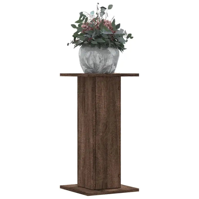 Plantenstandaarden van bewerkt hout voor stijlvolle plantpresentaties - bruin eikenkleur / 30 x 30 x 60 cm / 1