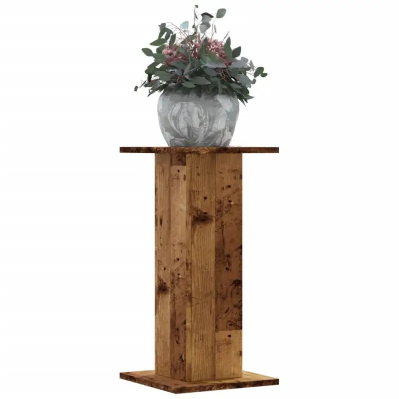 Plantenstandaarden van bewerkt hout voor stijlvolle plantpresentaties - Oud hout / 30 x 30 x 60 cm / 1