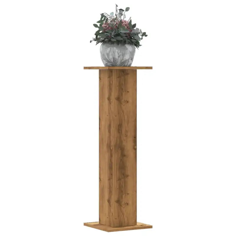 Plantenstandaarden van bewerkt hout voor stijlvolle plantpresentaties - Eiken / 30 x 30 x 95 cm / 1 - Plantenstandaarden