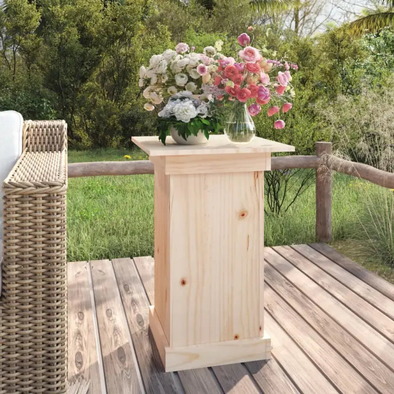 Plantenstandaarden van massief grenenhout voor decoratie en bloemenviering - Naturel / 40 x 40 x 60 cm / 1