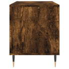 Platenkast met stevige blad en ijzeren poten van bewerkt hout - Cd- & dvd-kasten