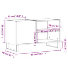 Platenkast met stevige blad en ijzeren poten van bewerkt hout - Cd- & dvd-kasten