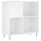 Platenkast met stevige blad en ijzeren poten van bewerkt hout - Cd- & dvd-kasten