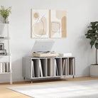 Platenkast met stevige blad en ijzeren poten van bewerkt hout - Grijs sonoma / 1 - Cd- & dvd-kasten