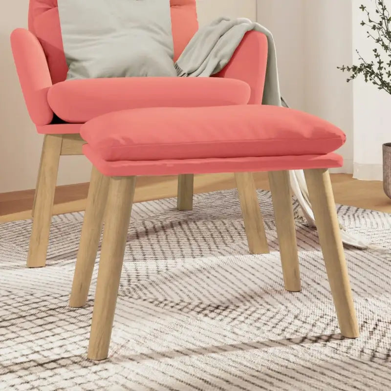 Poefs Comfortabele Fluweel Voetenbank voor een Moderne Interieur - Roze / 1 / Lichtbruin - Poefs