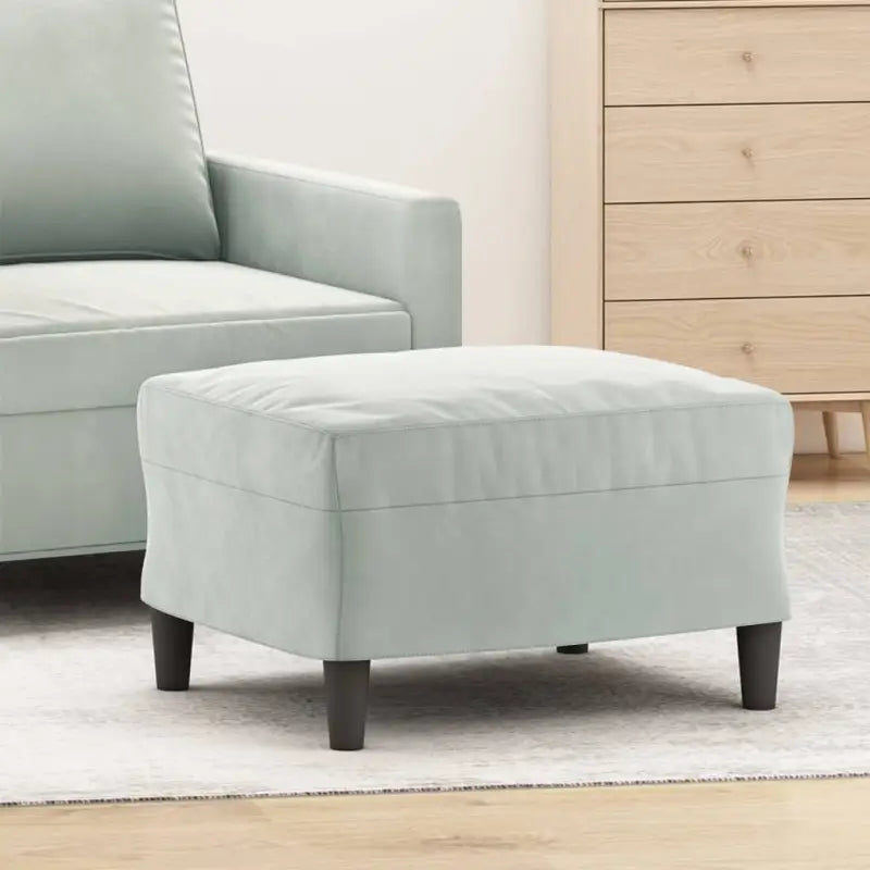 Poefs Comfortabele Fluwelen Voetenbank voor een Modern Interieur - Lichtgrijs / 60 x 50 x 41 cm / 1 - Poefs