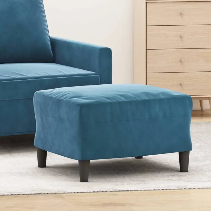 Poefs Comfortabele Fluwelen Voetenbank voor een Modern Interieur - Blauw / 60 x 50 x 41 cm / 1 - Poefs