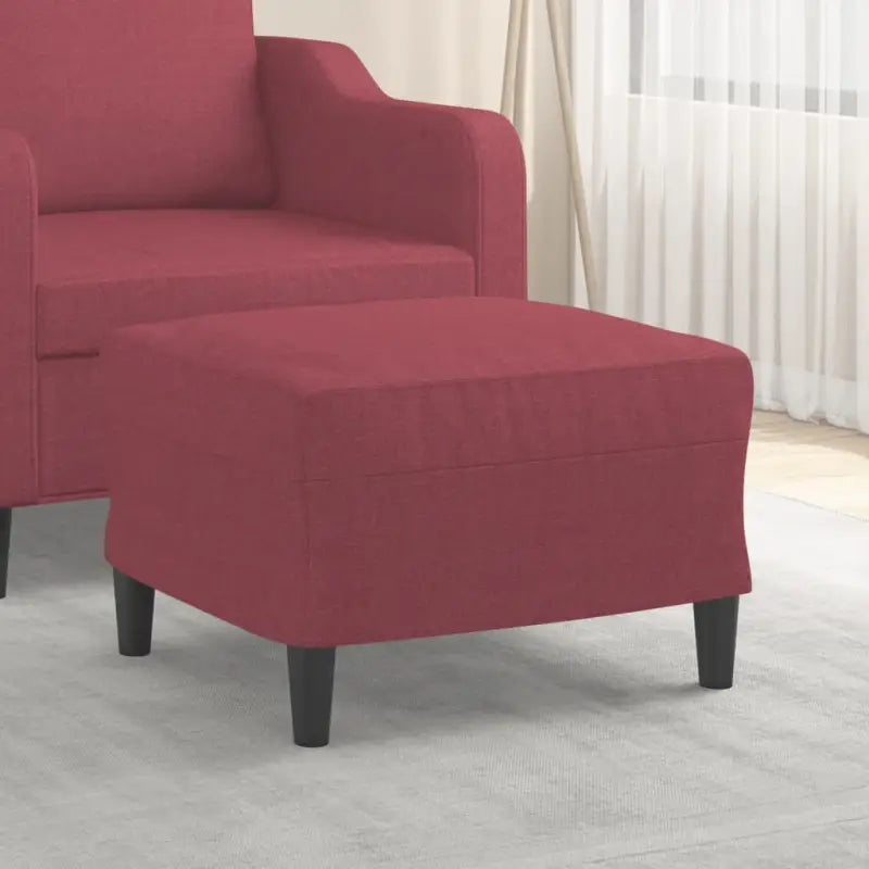 Poefs Comfortabele Stabiele Voetenbank voor een Modern Interieur - Wijnrood / 60 x 50 x 41 cm / 1 - Poefs