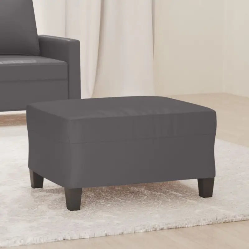 Poefs Comfortabele voetenbank met duurzaam kunstleer - Grijs / 70 x 55 x 41 cm / 1 - Poefs