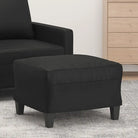 Poefs Comfortabele voetenbank met duurzaam kunstleer - Zwart / 60 x 50 x 41 cm / 1 - Poefs