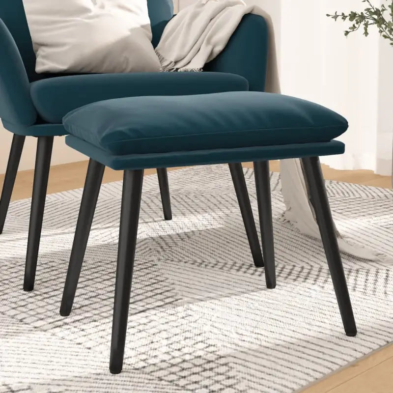 Poefs met metalen poten voor een modern en comfortabel interieur - Blauw / 1 - Poefs