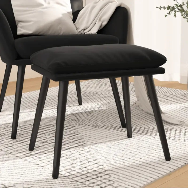 Poefs met metalen poten voor een modern en comfortabel interieur - Zwart / 1 - Poefs
