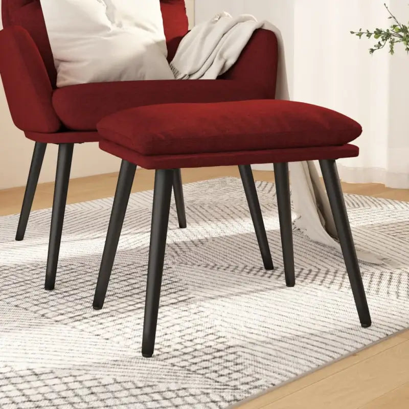Poefs Metalen Poten voor een Modern en Comfortabel Interieur - Wijnrood / 1 - Poefs