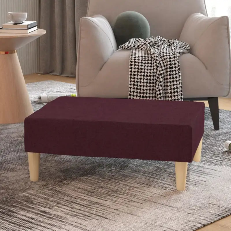 Poefs voetenbank in zachte stof voor een stijlvolle woonkamer - Paars / 1 - Poefs