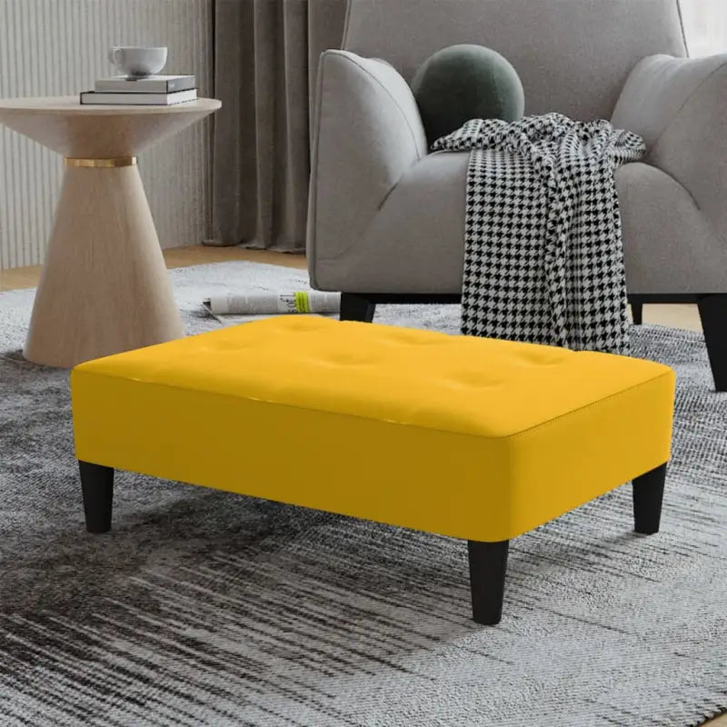 Poefs voetenbank met fluweel voor een stijlvolle woonkamer - Geel / 1 - Poefs