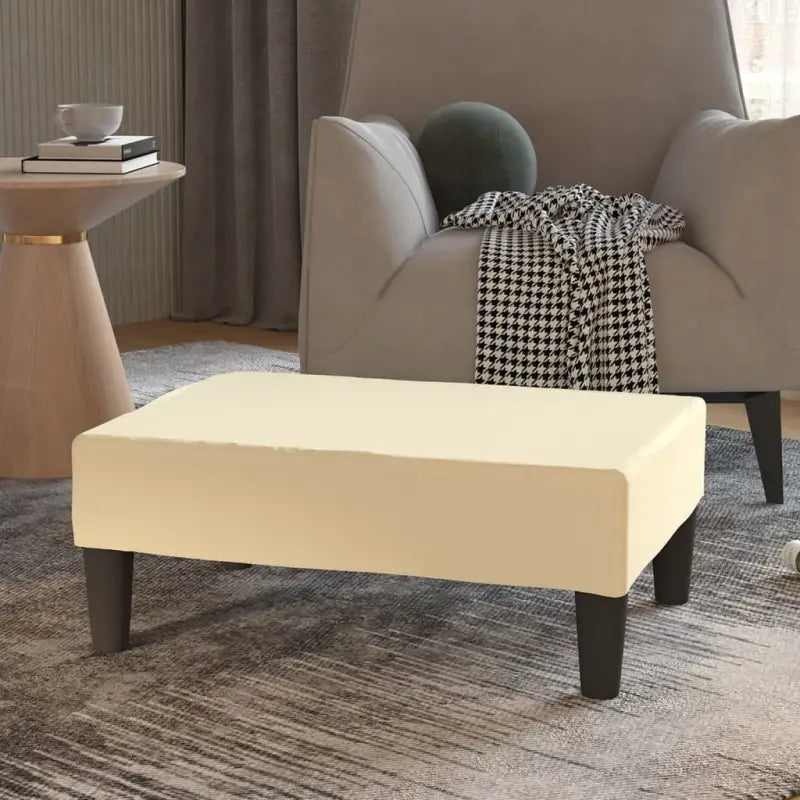Poefs voetenbank met zacht kunstleer voor comfort en stijl - Crème / 1 - Poefs