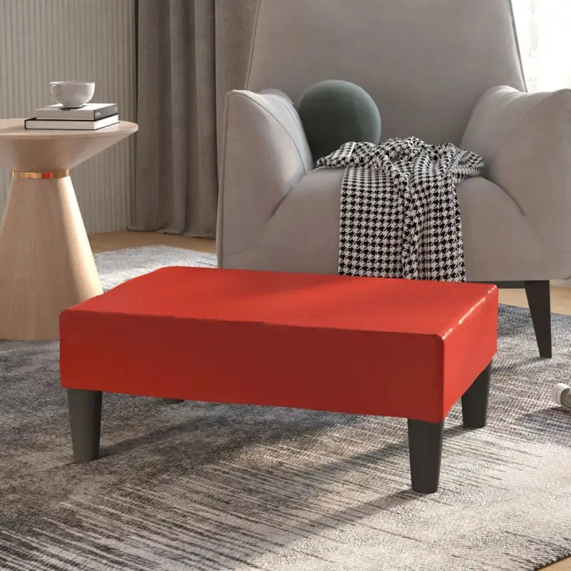 Poefs voetenbank met zacht kunstleer voor comfort en stijl - Wijnrood / 1 - Poefs