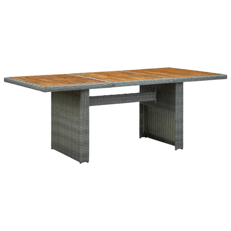 Poly rattan buitentafel met gehard glas voor een moderne buitenruimte - Lichtgrijs / 1 - Tuintafels