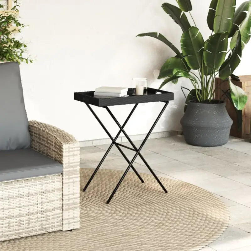 Poly Rattan Inklapbare Tuintafel voor Buitenplezier - Tuintafels