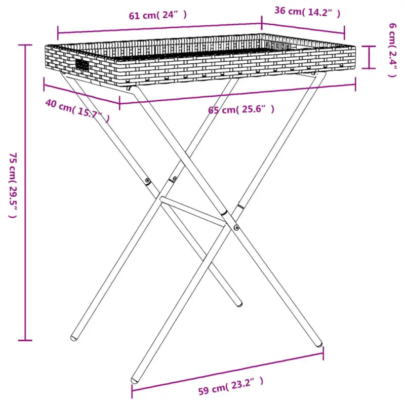 Poly Rattan Inklapbare Tuintafel voor Buitenplezier - Tuintafels