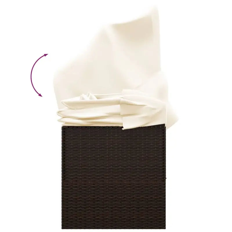 Poly Rattan Ligstoelen met Luifel en Kussens voor Buitenplezier - Ligstoelen