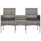 Poly Rattan Loungebank met Tafeltje voor Tuin of Terrace - Antraciet / 1 - Loungebanken