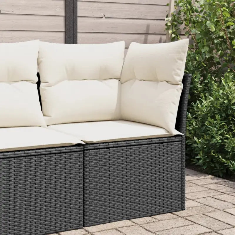 Poly rattan loungebank voor een comfortabele zitervaring met modulair ontwerp - Zwart en crème / 1 / Hoekbank